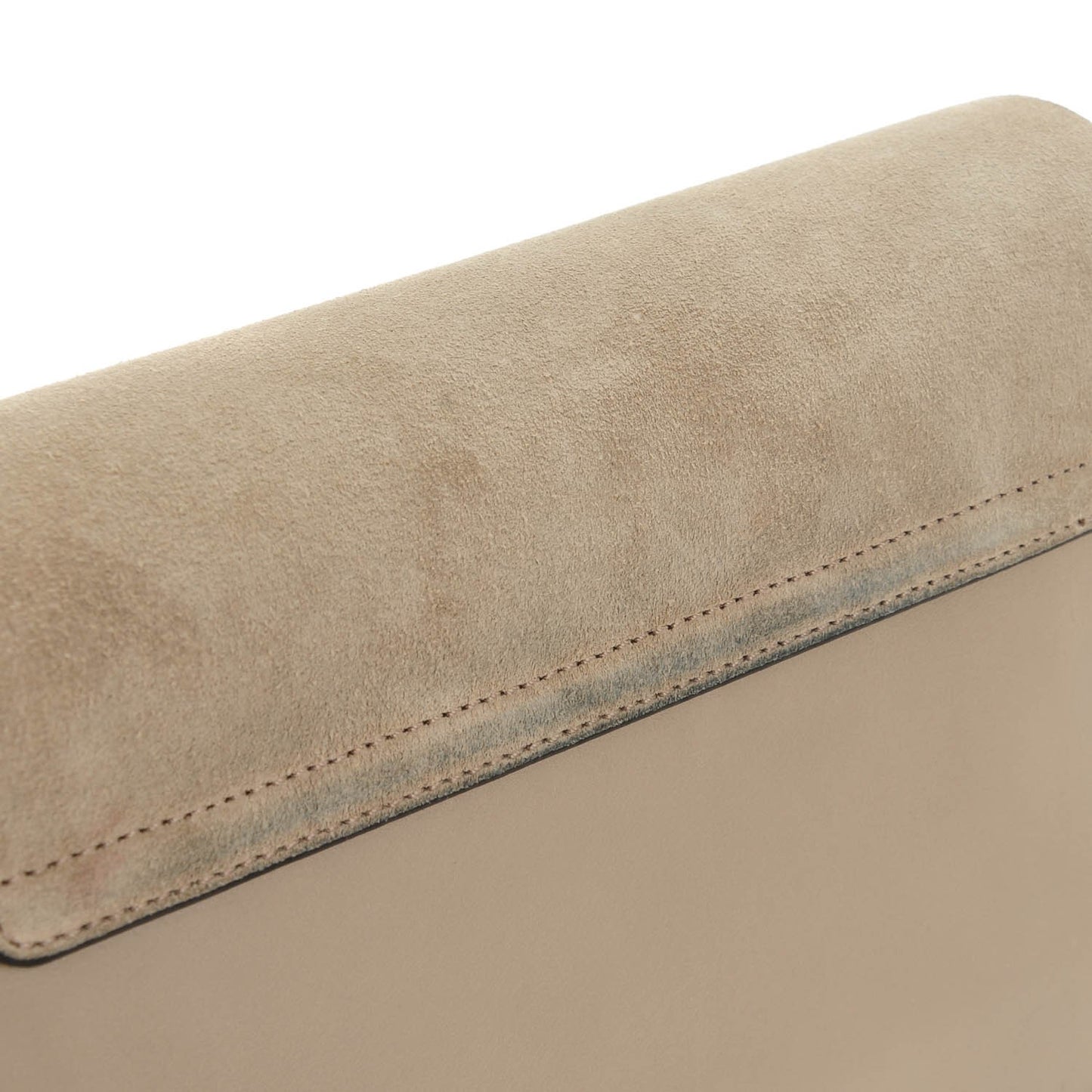 Suede Calfskin Small Faye Shoulder Bag Motty Grey
