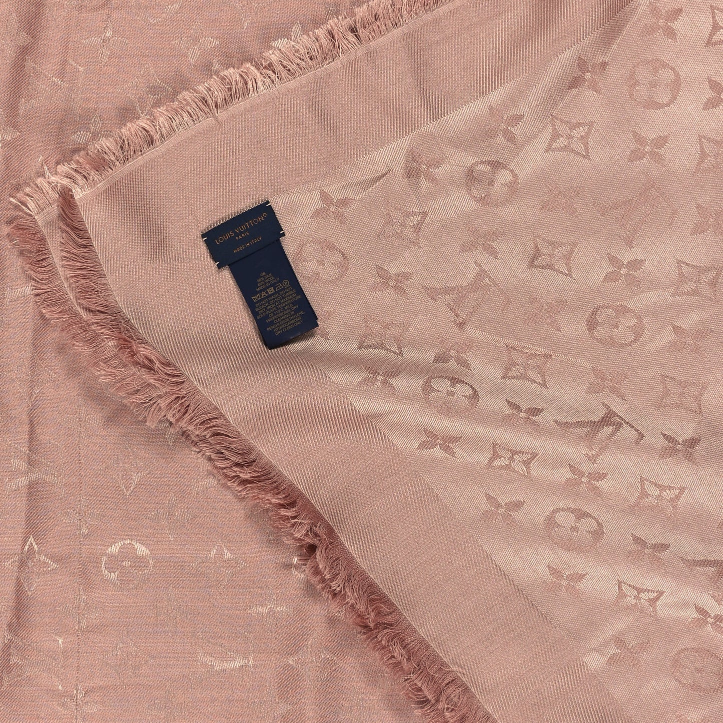 Silk Wool Monogram Classic Shawl Kraft