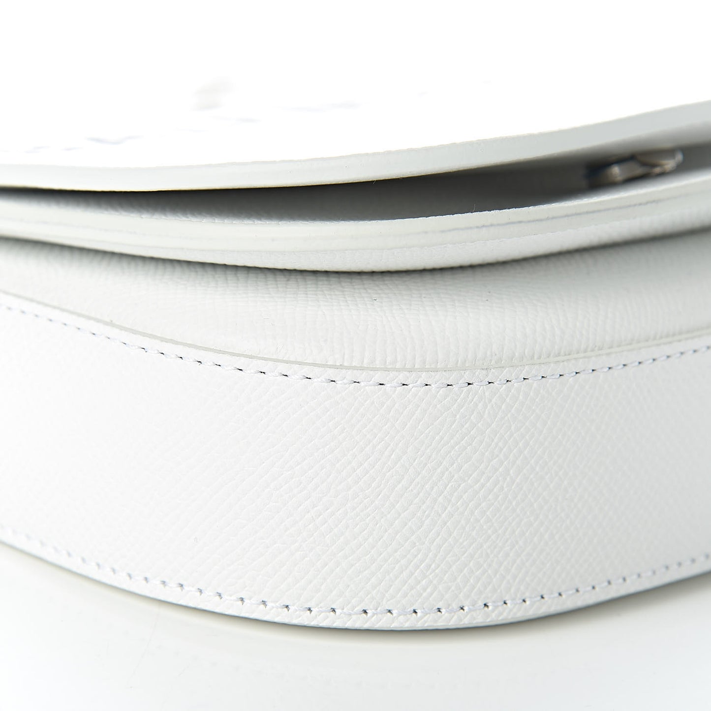 Grained Calfskin Logo Print Ville Day Bag XS White