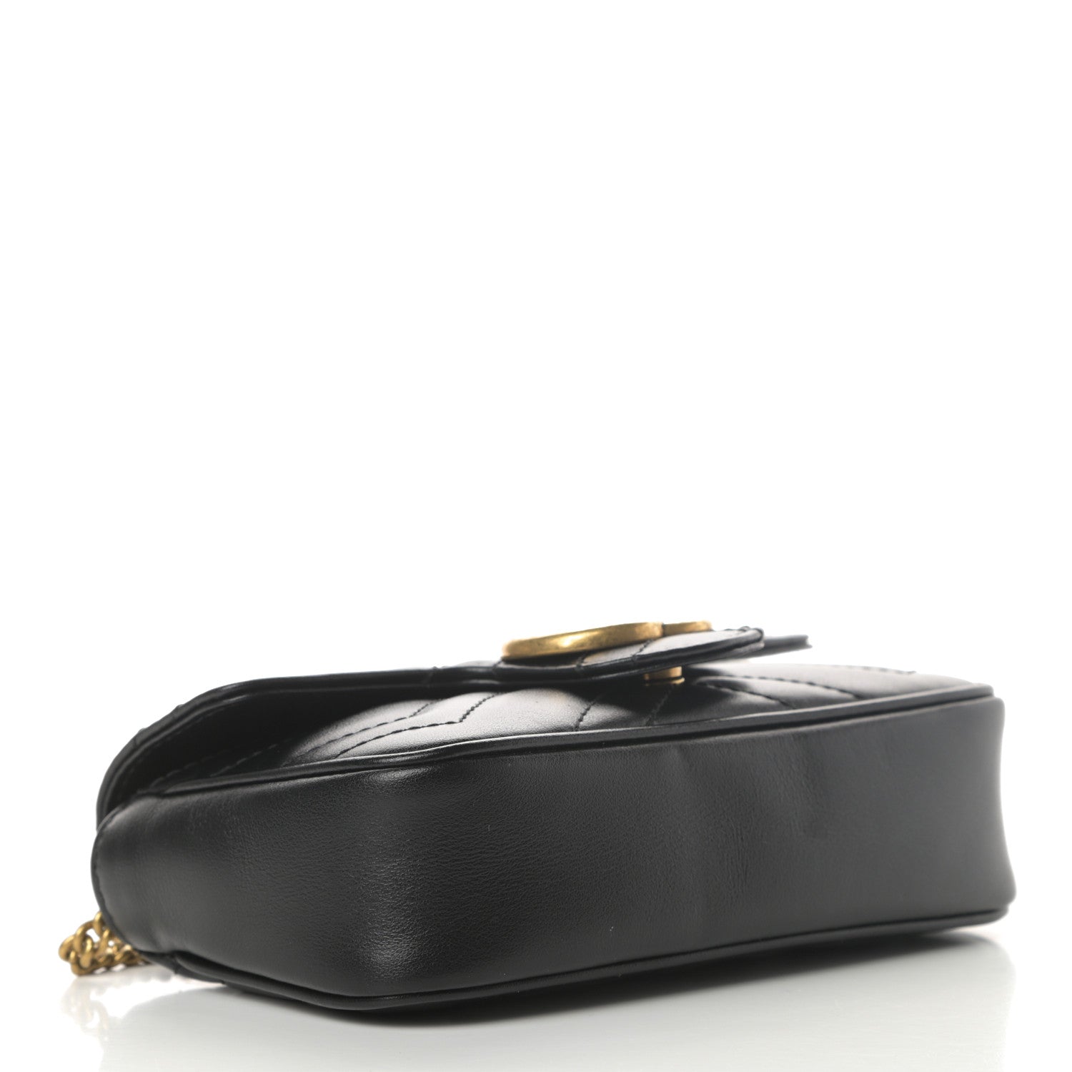 Gucci Calfskin Matelasse Super Mini GG Marmont Shoulder Bag Black 4 of 11