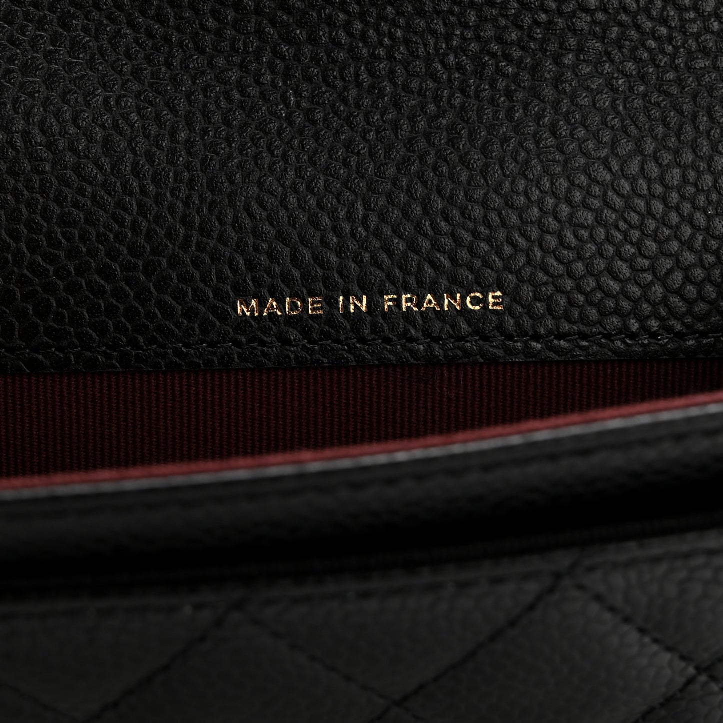 Caviar Quilted Flap Card Holder Wallet Black