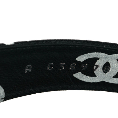 Chanel Lambskin Printed CC Thong Sandals 38.5 Black White 8 of 9