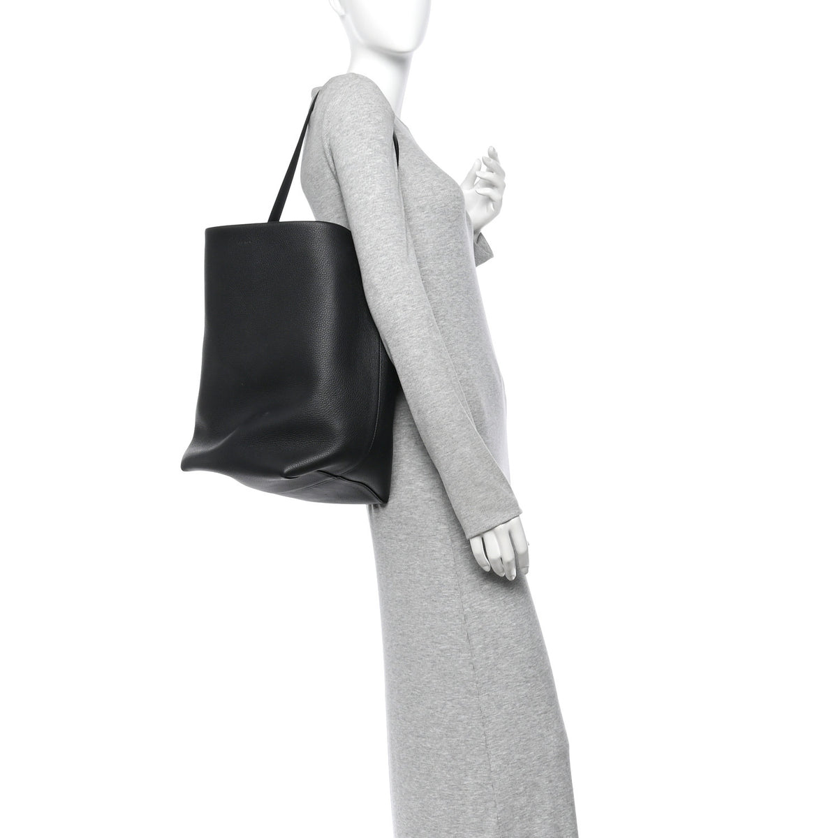 Grained Calfskin Large N/S Park Tote Black