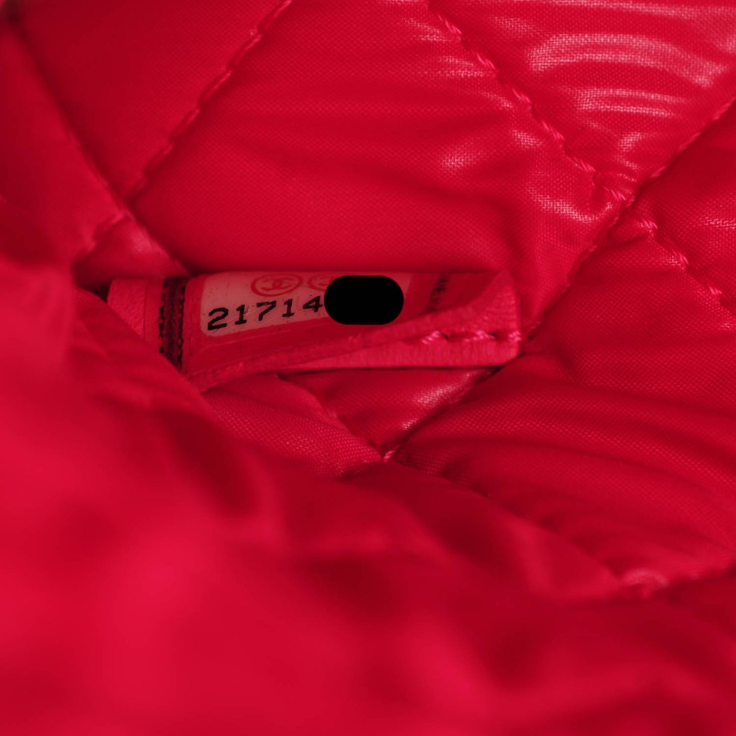 Lambskin Quilted Large Cosmetic Case Dark Pink