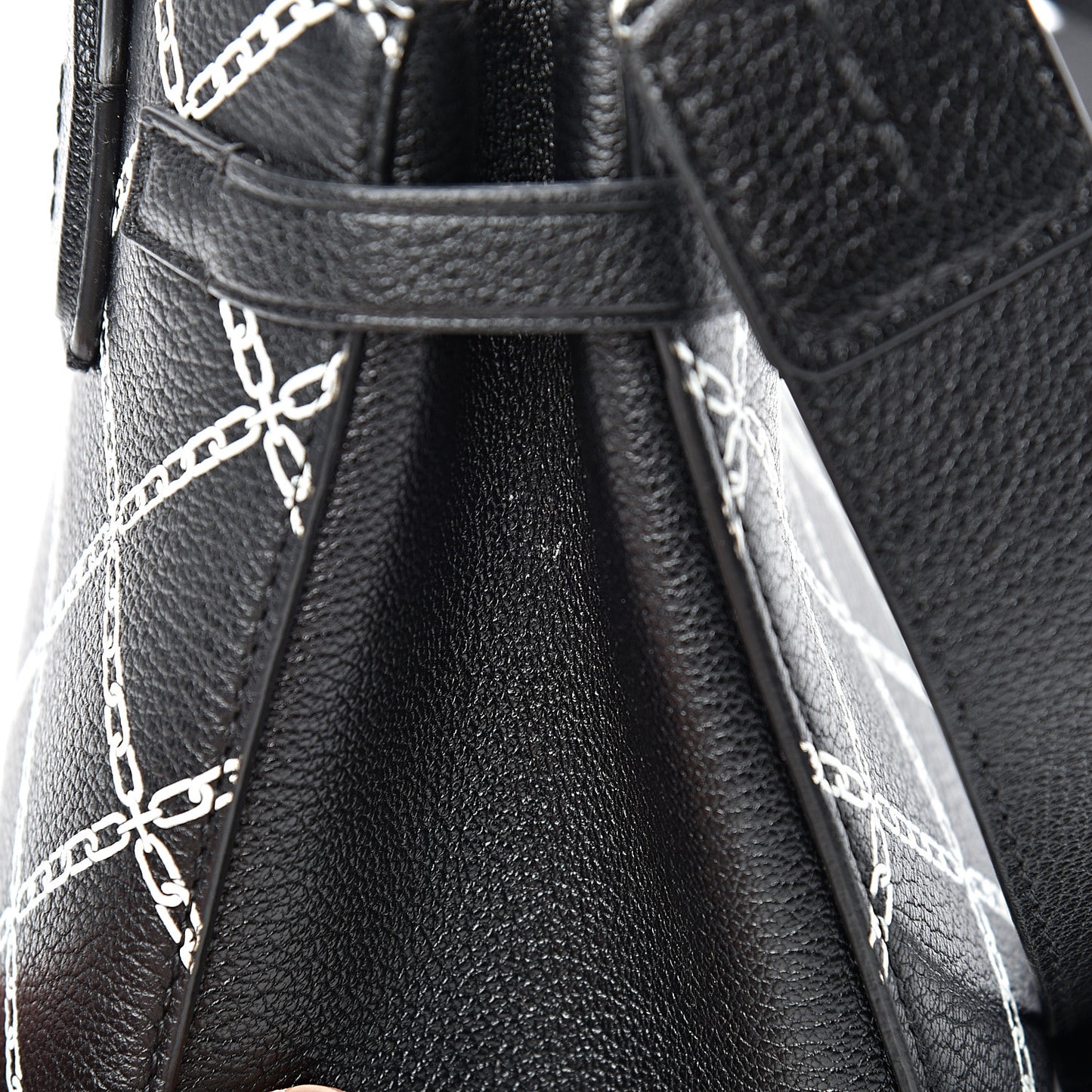 Goatskin Link Print Baby Banner Tote Black