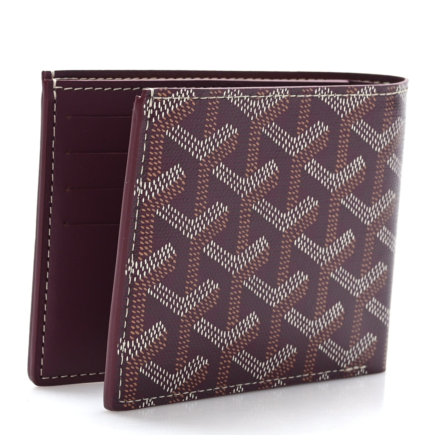 Goyard Goyardine Bi-Fold Victoire PM Wallet Burgundy 3 of 6