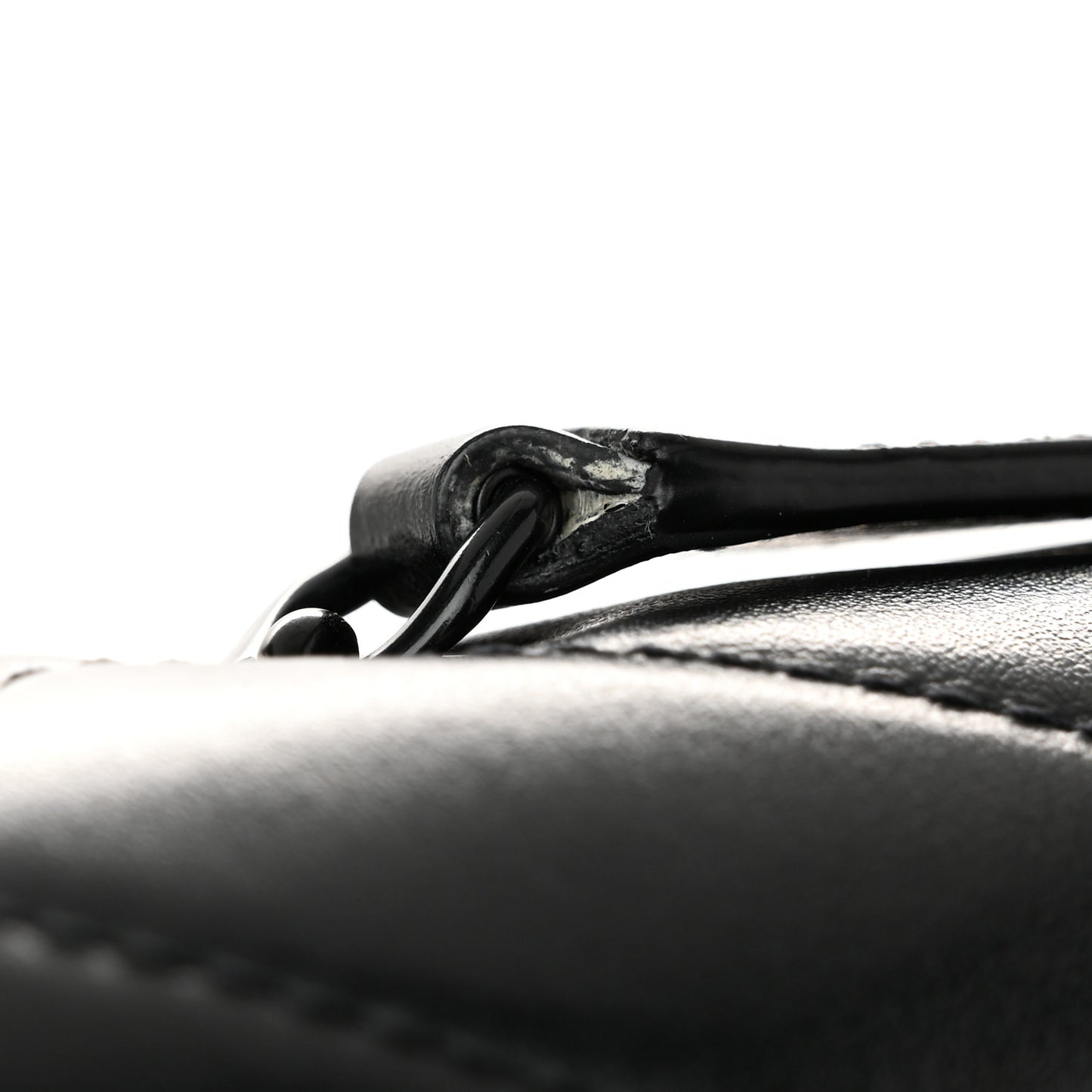 Calfskin Y Quilted Monogram Monochrome Small Loulou Chain Satchel Black