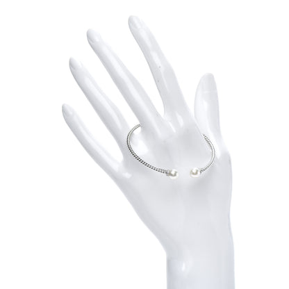 David Yurman 18K White Gold Diamond Pearl 7mm Solari Bracelet 2 of 5