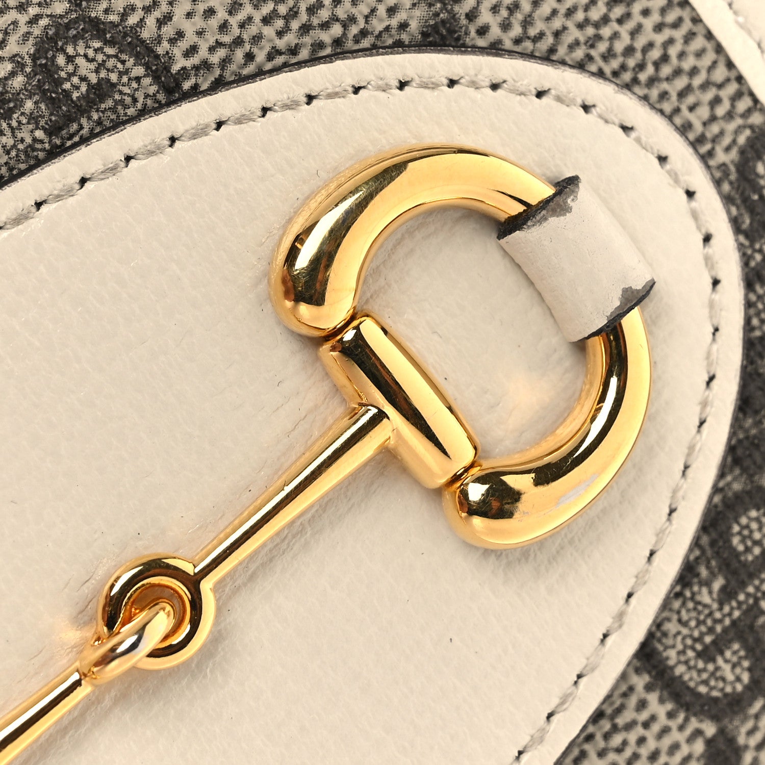 Gucci GG Supreme Monogram Azalea Calfskin Horsebit 1955 Card Case Wallet Beige Ebony Mystic White 10 of 10