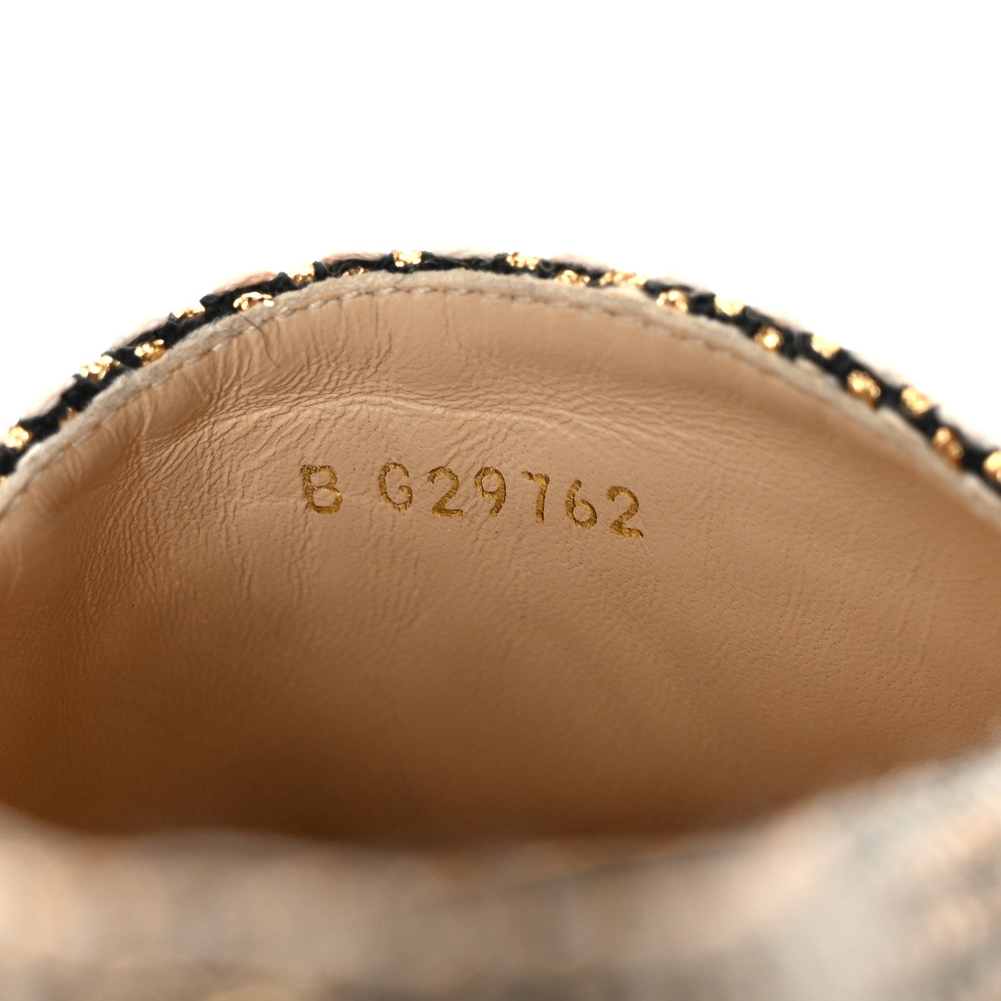 Metallic Tweed Grosgrain CC Espadrilles 38 Black Gold