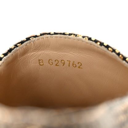 Chanel Metallic Tweed Grosgrain CC Espadrilles 38 Black Gold 9 of 10