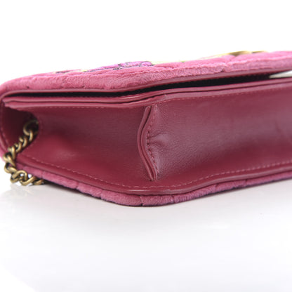 Gucci Velvet Matelasse Love Embroidered GG Marmont Mini Bag Light Raspberry Rose 8 of 13