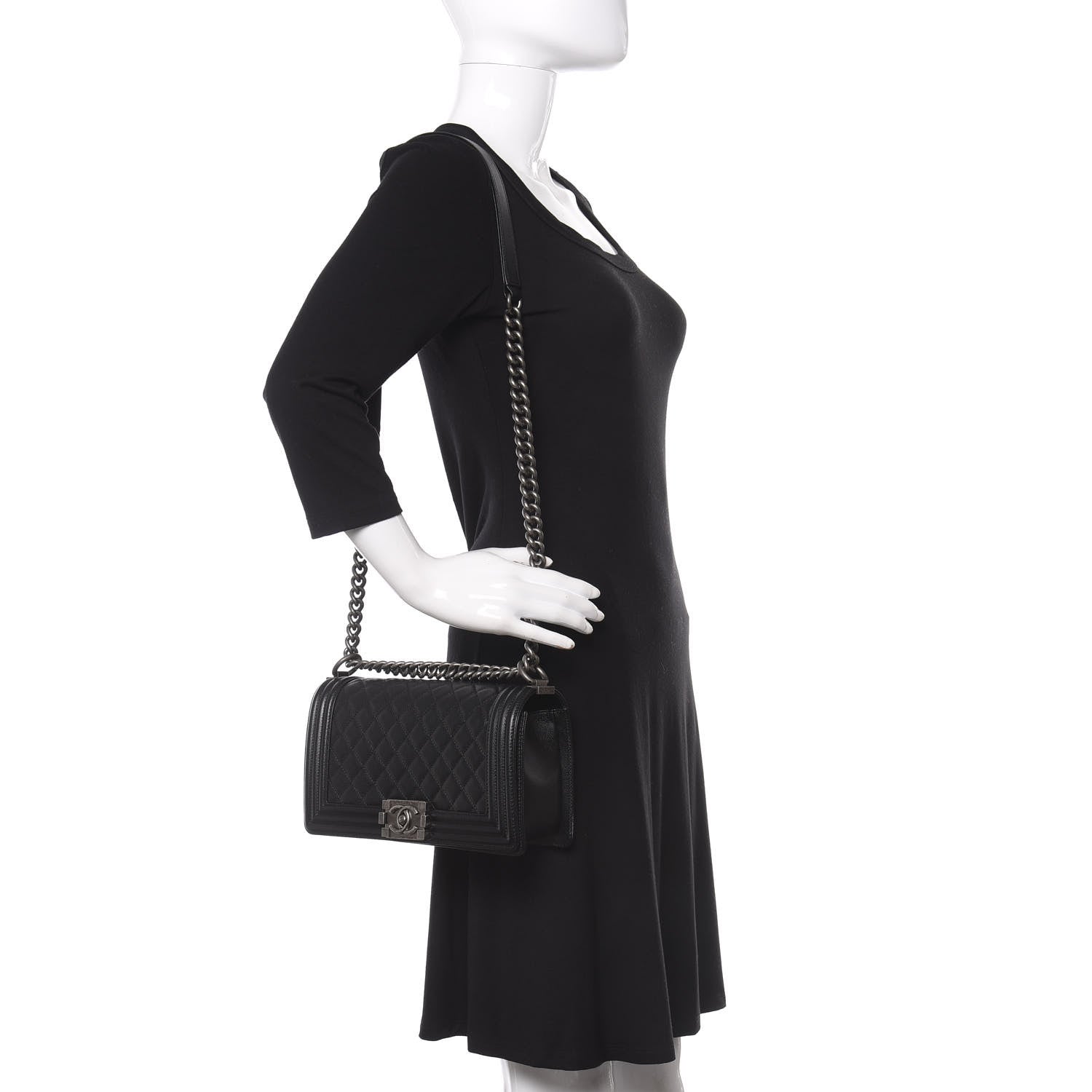Chanel Caviar Quilted Medium Boy Flap Black 2 of 11