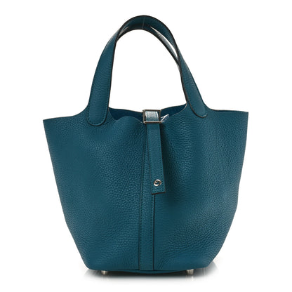Hermes Taurillon Clemence Picotin Lock 18 PM Vert Bosphore 1 of 8