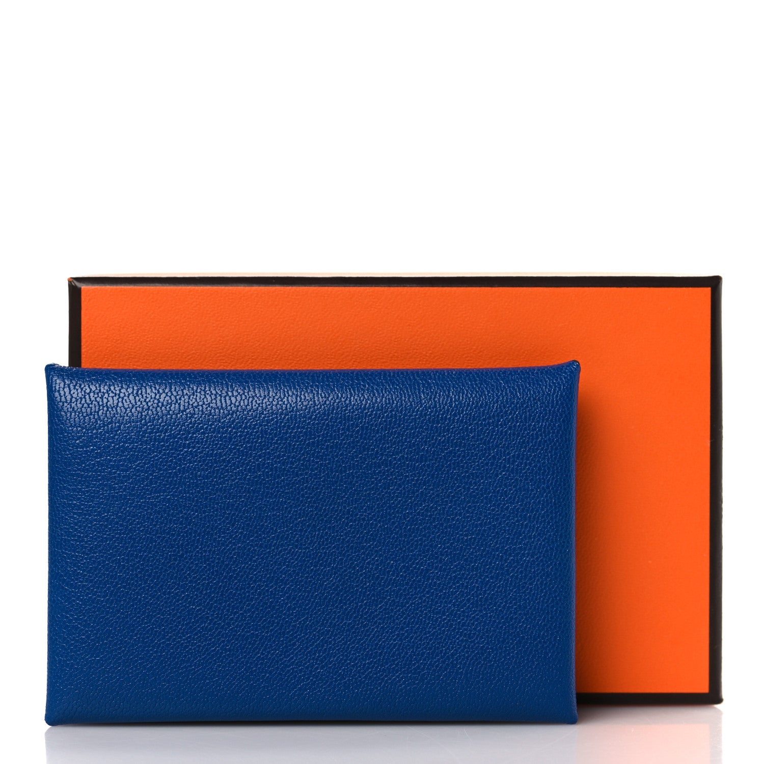Hermes Chevre Mysore Calvi Card Case Bleu Royal 8 of 8