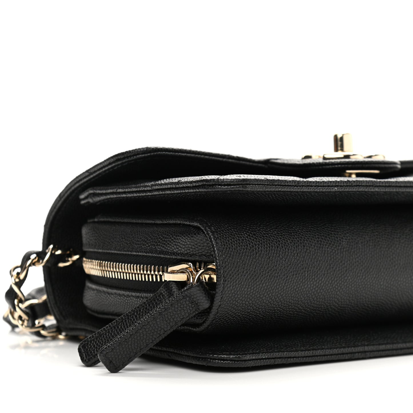 Caviar Quilted Like A Wallet Flap Black