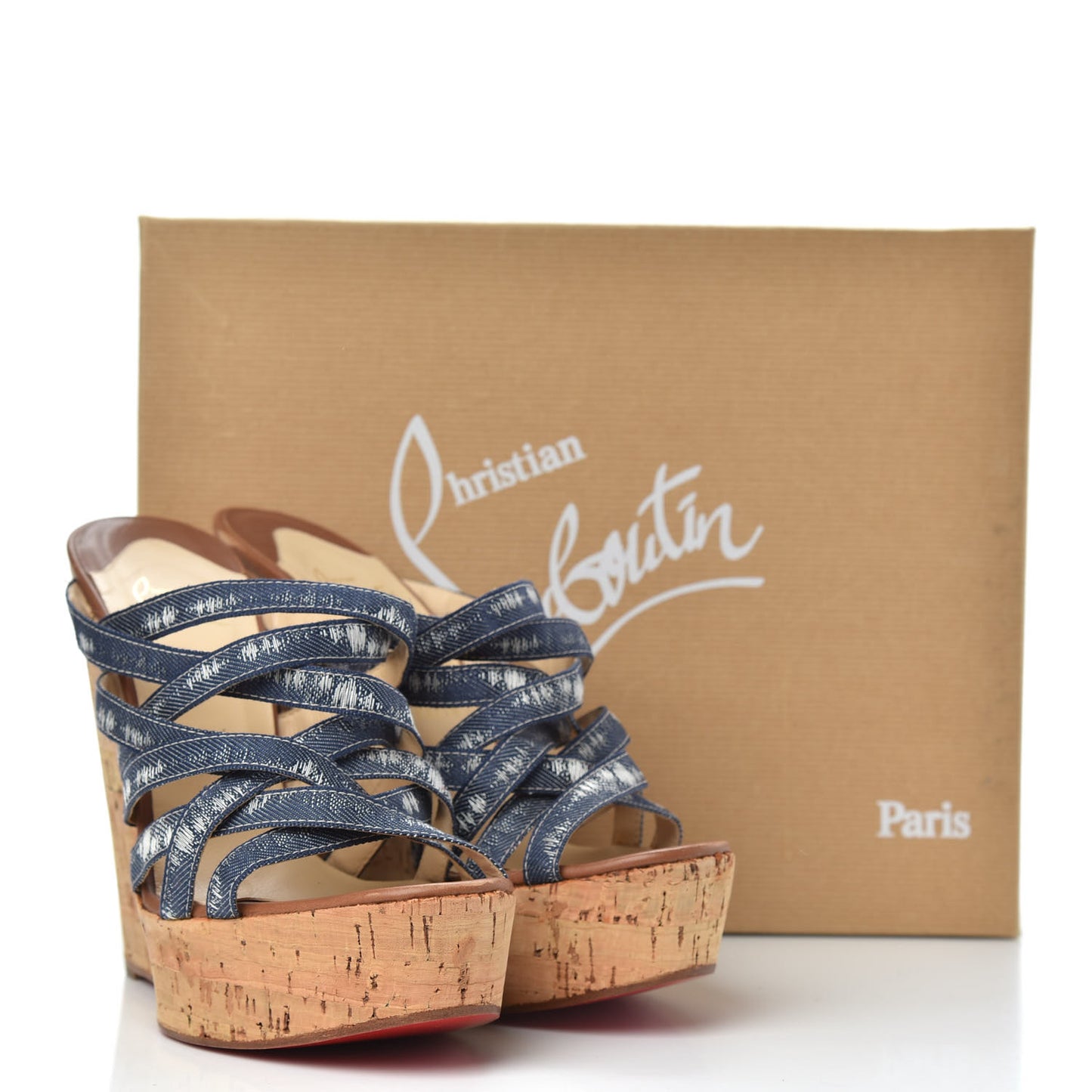 Ribbon Corniche 140 Sandals 40 Denim