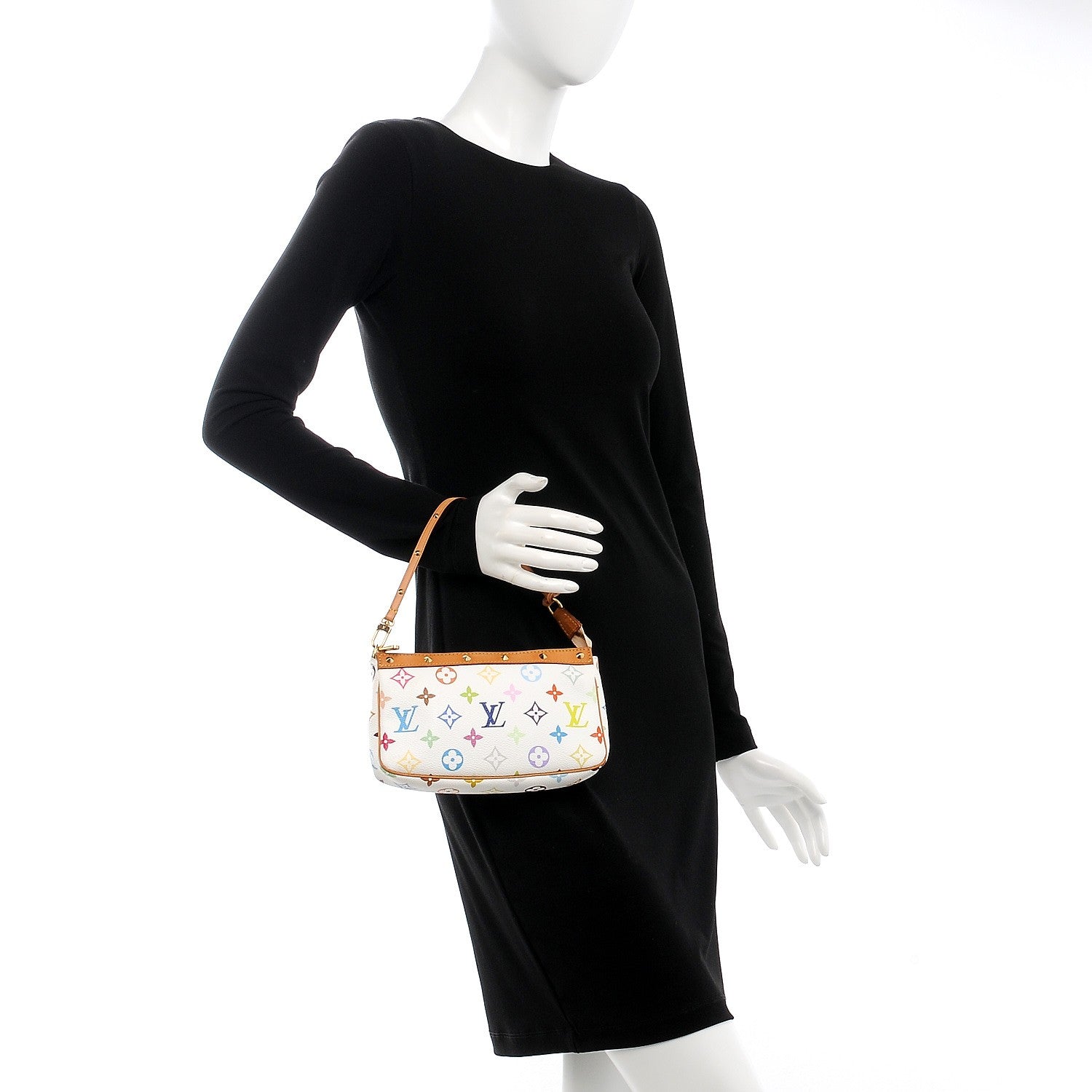 Louis Vuitton Monogram Multicolor Pochette Accessories White 2 of 9