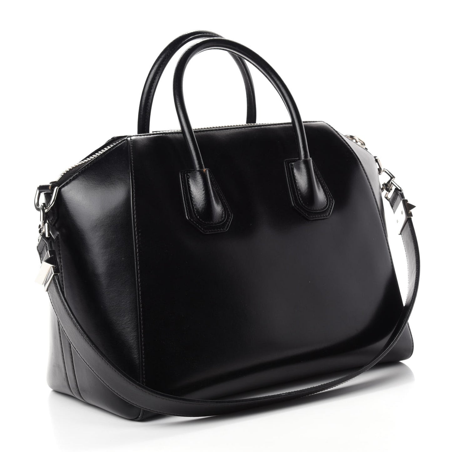 Shiny Lord Calfskin Medium Antigona Black