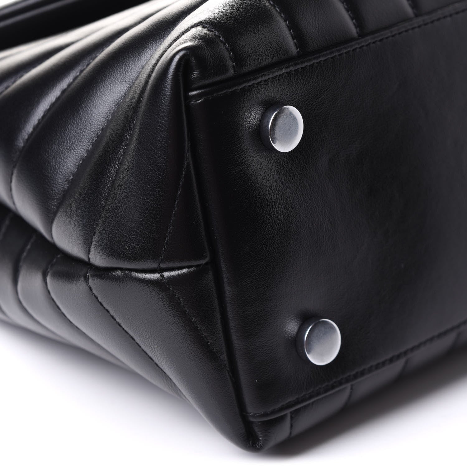 Saint Laurent Calfskin Y Quilted Monogram Medium Loulou Satchel Black 9 of 10