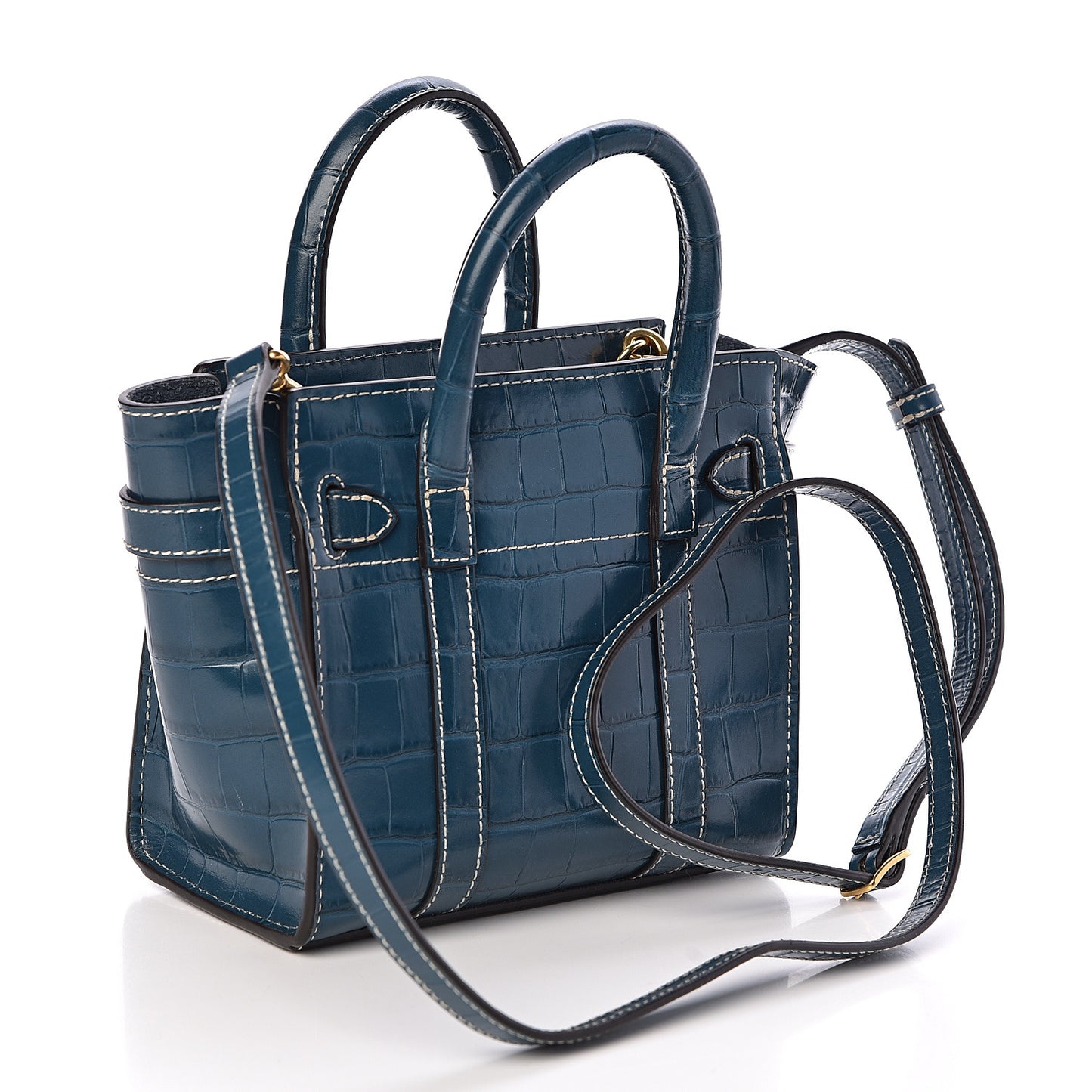 Crocodile Embossed Micro Zipped Bayswater Nautical Blue