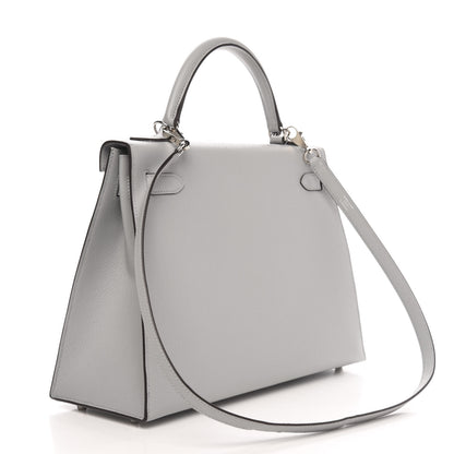 Hermes Epsom Kelly Sellier 32 Bleu Glacier 3 of 9