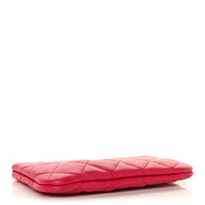 Chanel Lambskin Quilted Small Cosmetic Case Dark Pink 4 of 11