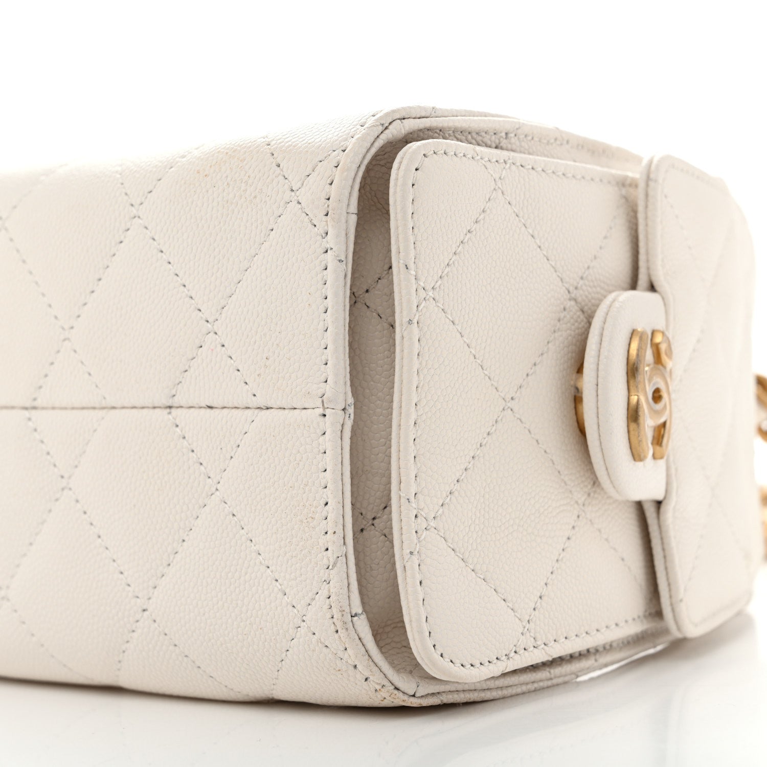 Chanel Caviar Quilted Mini Chanel 25 Handbag White 10 of 10