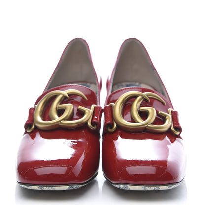 Gucci Vernice GG Victoire 55mm Loafer Pumps 35.5 Hibiscus Red 2 of 8