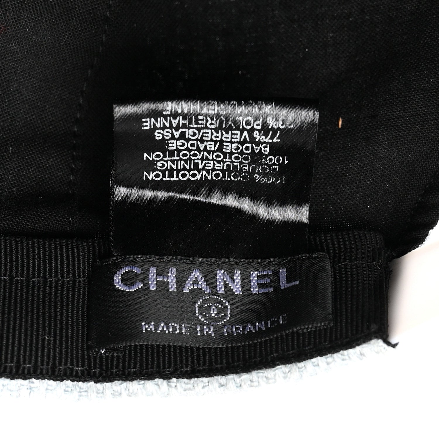 Chanel Tweed Sequin Airline CC Cap Hat Light Blue 8 of 8