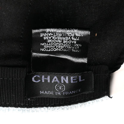 Chanel Tweed Sequin Airline CC Cap Hat Light Blue 8 of 8