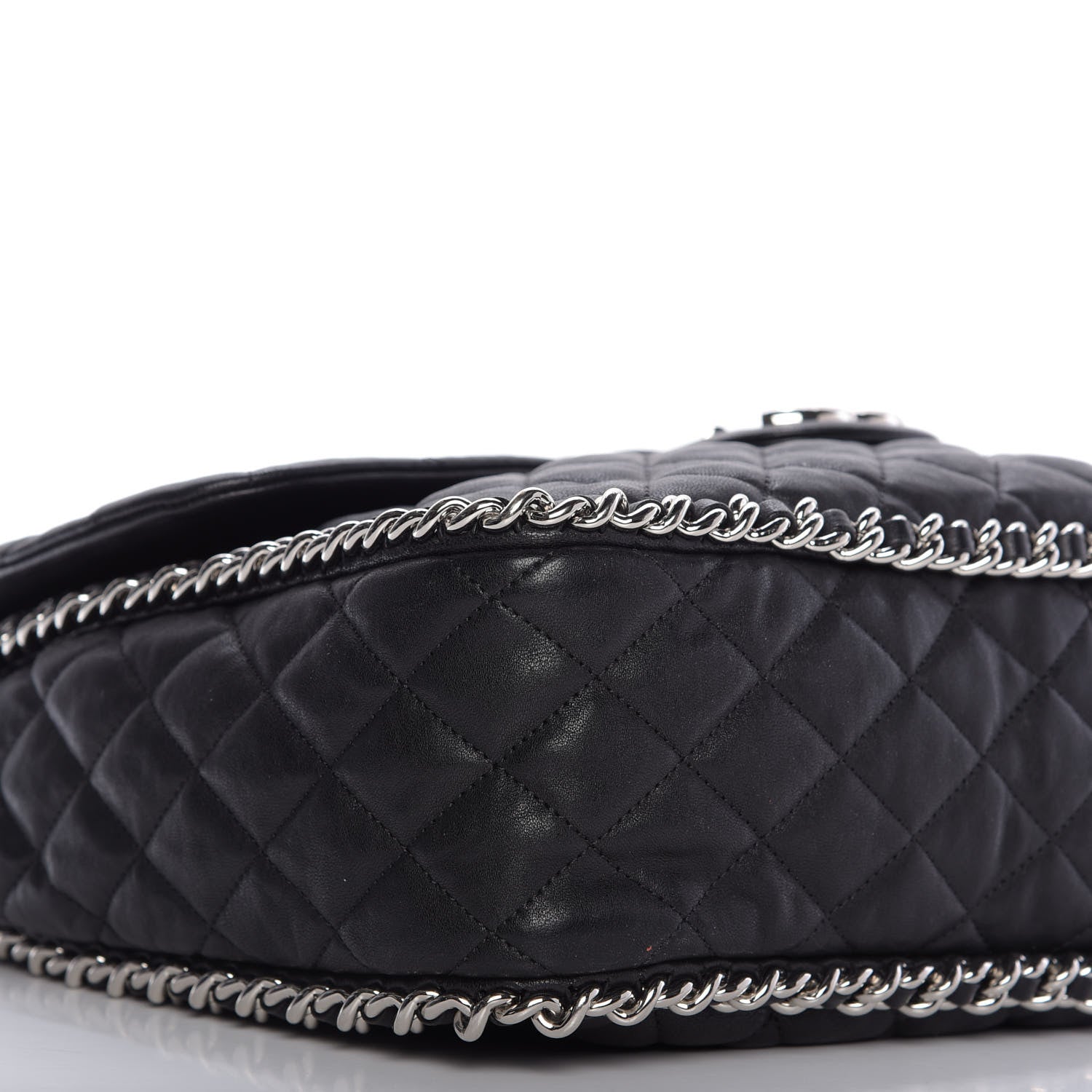 Chanel Washed Lambskin Quilted Maxi Chain Around Flap Black 6 of 10