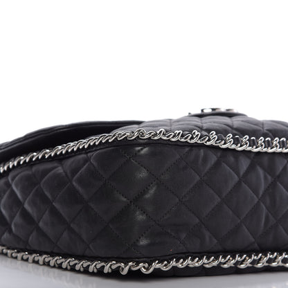 Chanel Washed Lambskin Quilted Maxi Chain Around Flap Black 6 of 10