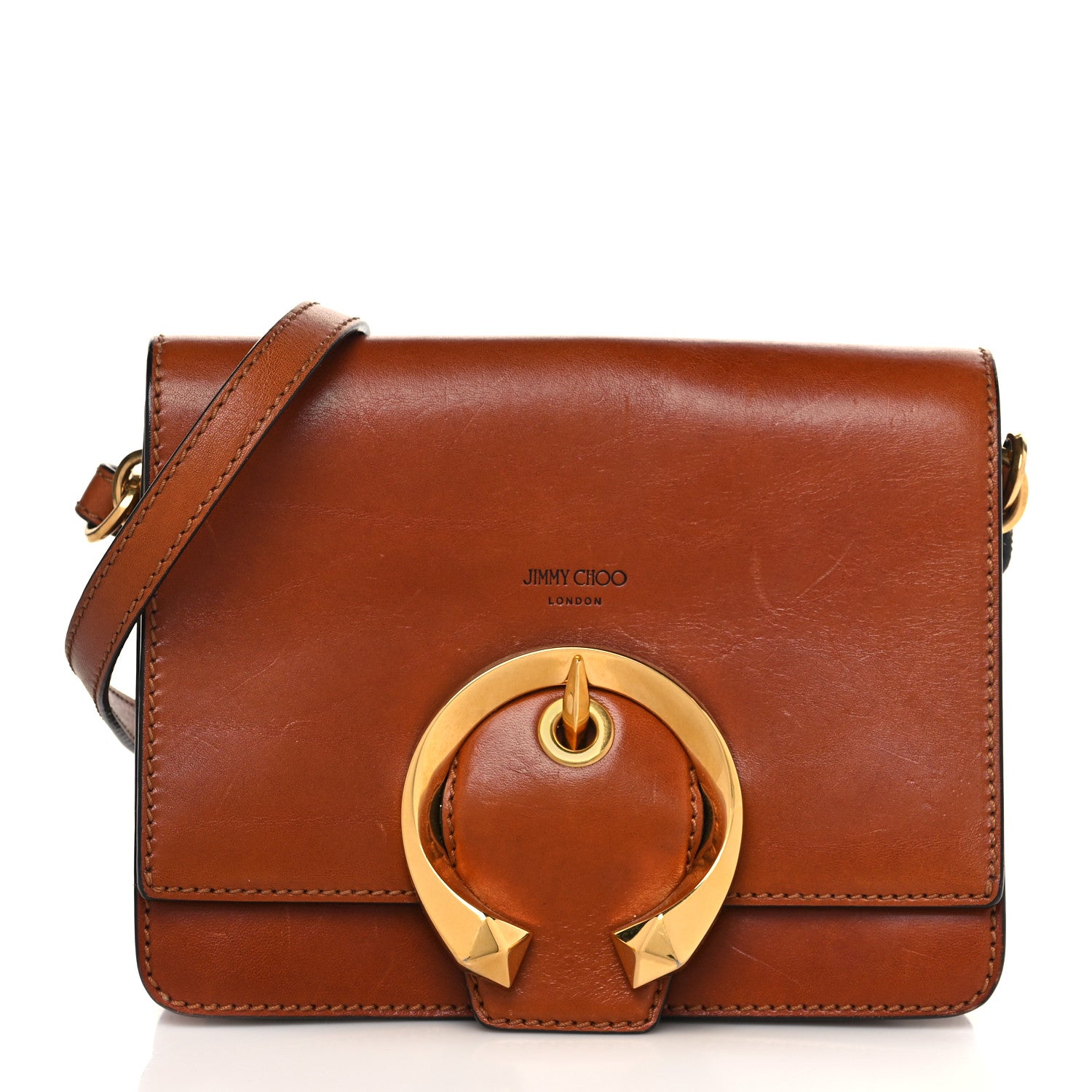 Jimmy Choo Calfskin Madeline Shoulder Bag Brown 1 of 10