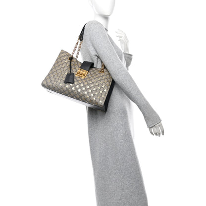 Gucci GG Supreme Monogram Bees Medium Padlock Tote Beige Oro Black 2 of 10