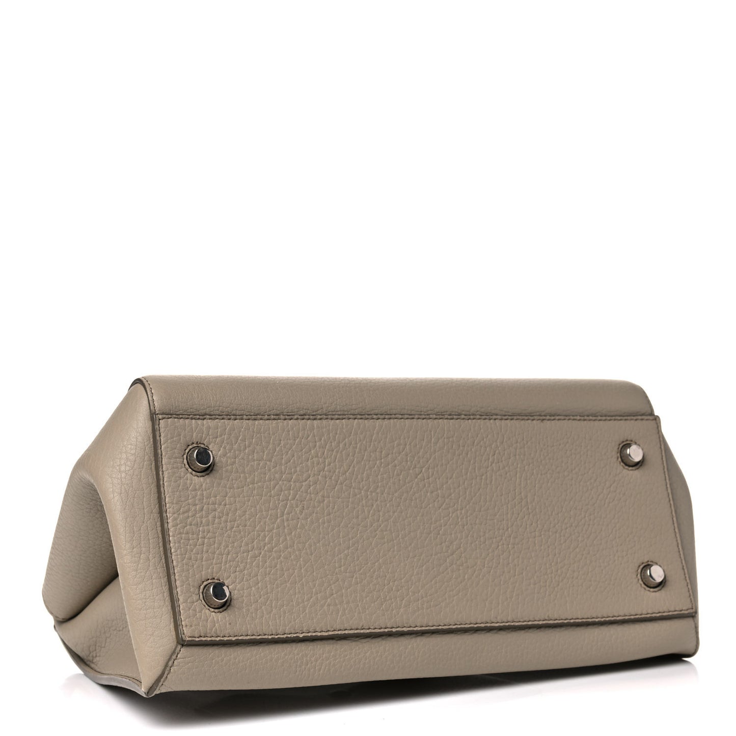 Crisped Calfskin Medium Edge Shoulder Bag Light Taupe