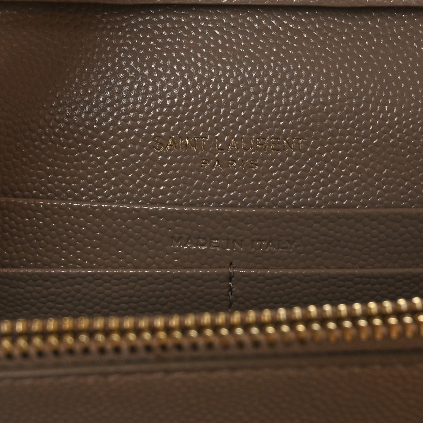 Grain De Poudre Matelasse Chevron Monogram Chain Wallet Dark Beige