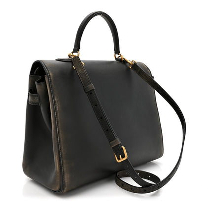Balenciaga Used Calfskin Money Top Handle Handbag Black 3 of 14