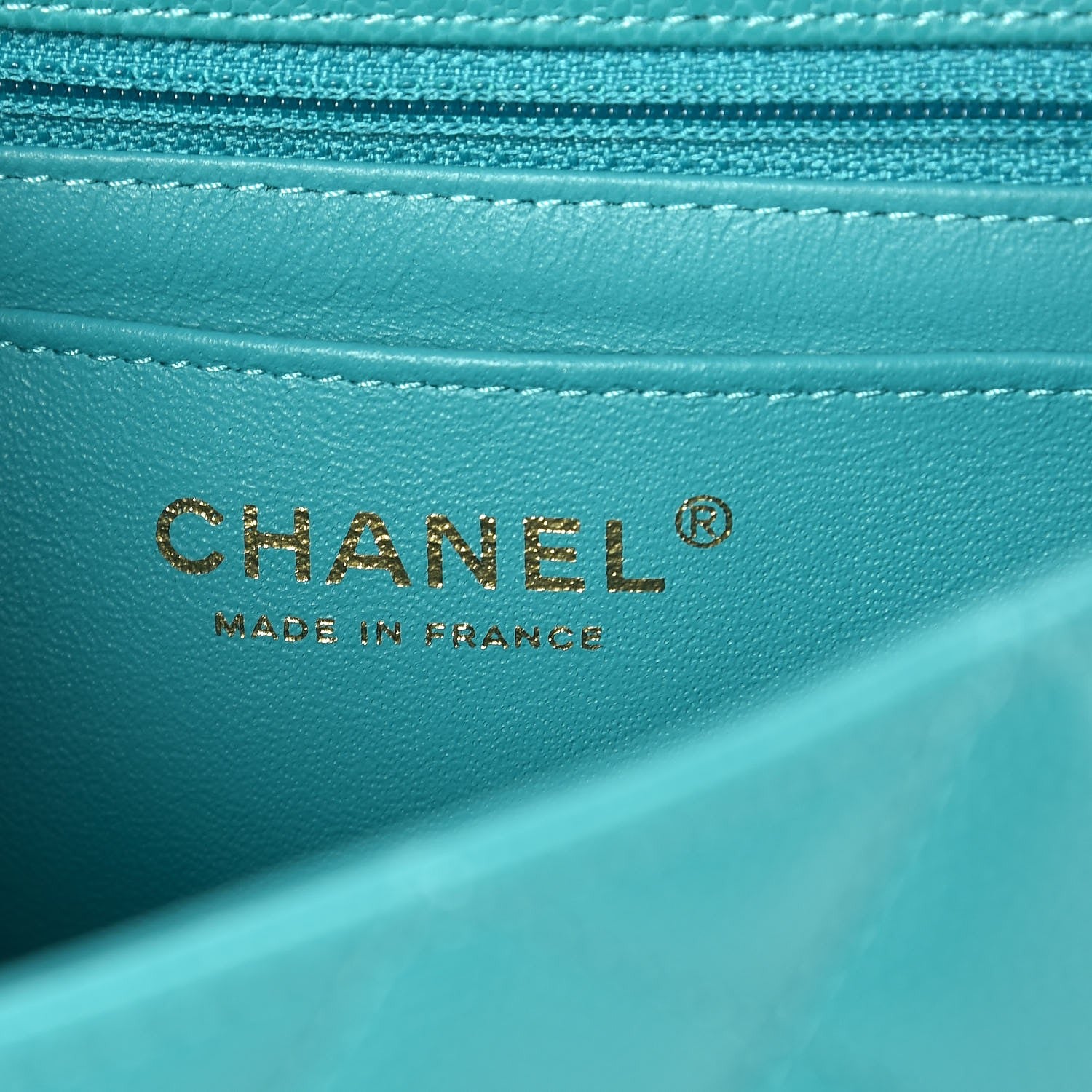 Chanel Caviar Quilted Mini Rectangular Flap Turquoise 6 of 8