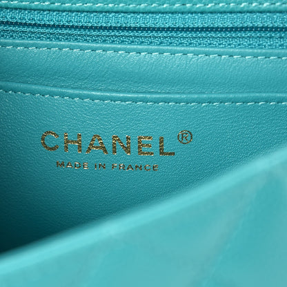 Chanel Caviar Quilted Mini Rectangular Flap Turquoise 6 of 8