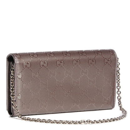 Gucci Imprime Monogram GG Pierce Chain Clutch Wallet Mauve 3 of 7