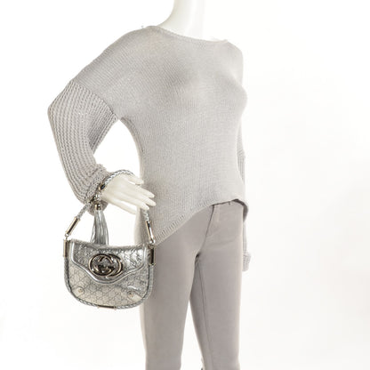 Gucci Guccissima Small Britt Tassel Shoulder Bag Silver 2 of 7
