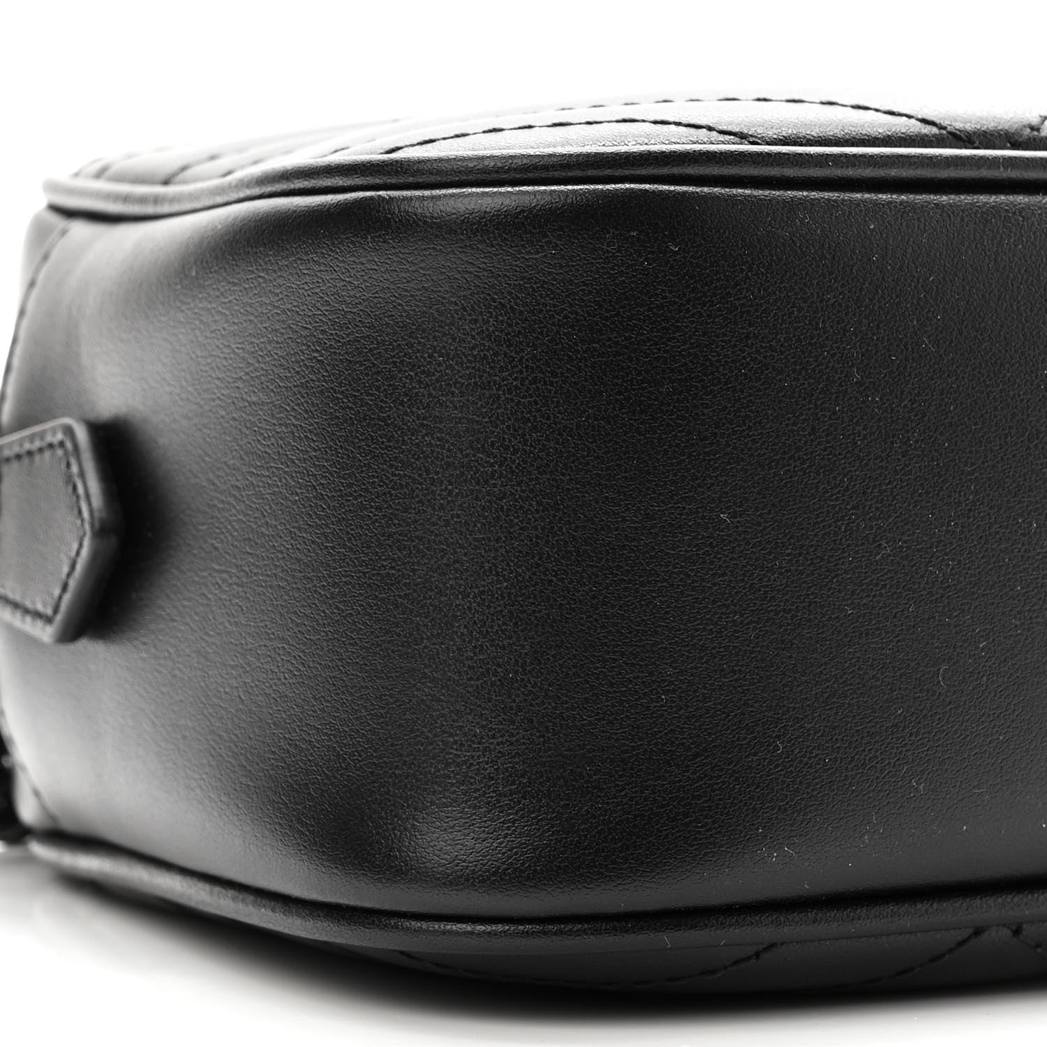 Gucci Calfskin Matelasse Monochrome Small GG Marmont Chain Shoulder Bag Black 8 of 9