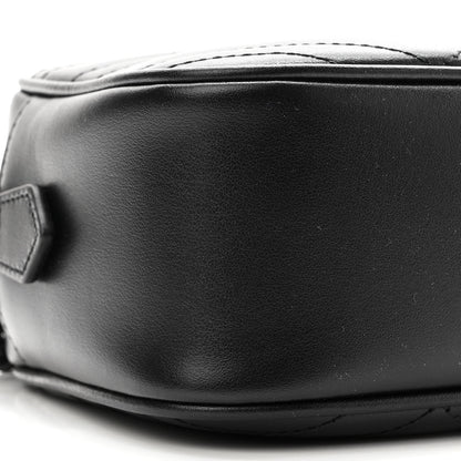 Gucci Calfskin Matelasse Monochrome Small GG Marmont Chain Shoulder Bag Black 8 of 9