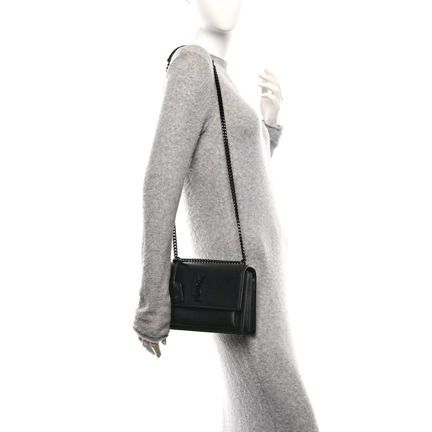 Calfskin Medium Monogram Monochrome Sunset Black