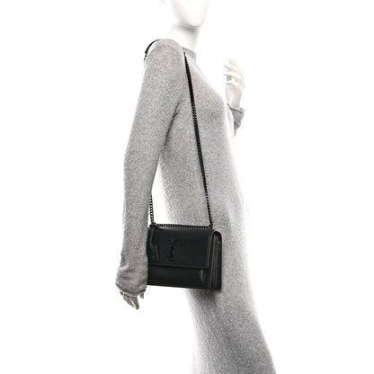 Saint Laurent Calfskin Medium Monogram Monochrome Sunset Black 2 of 11
