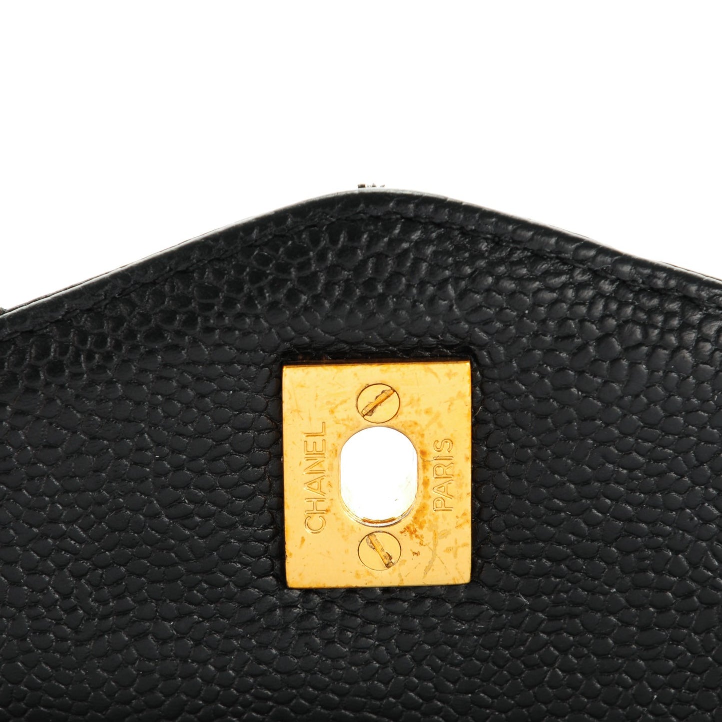 Caviar Quilted Flap Shoulder Bag Black