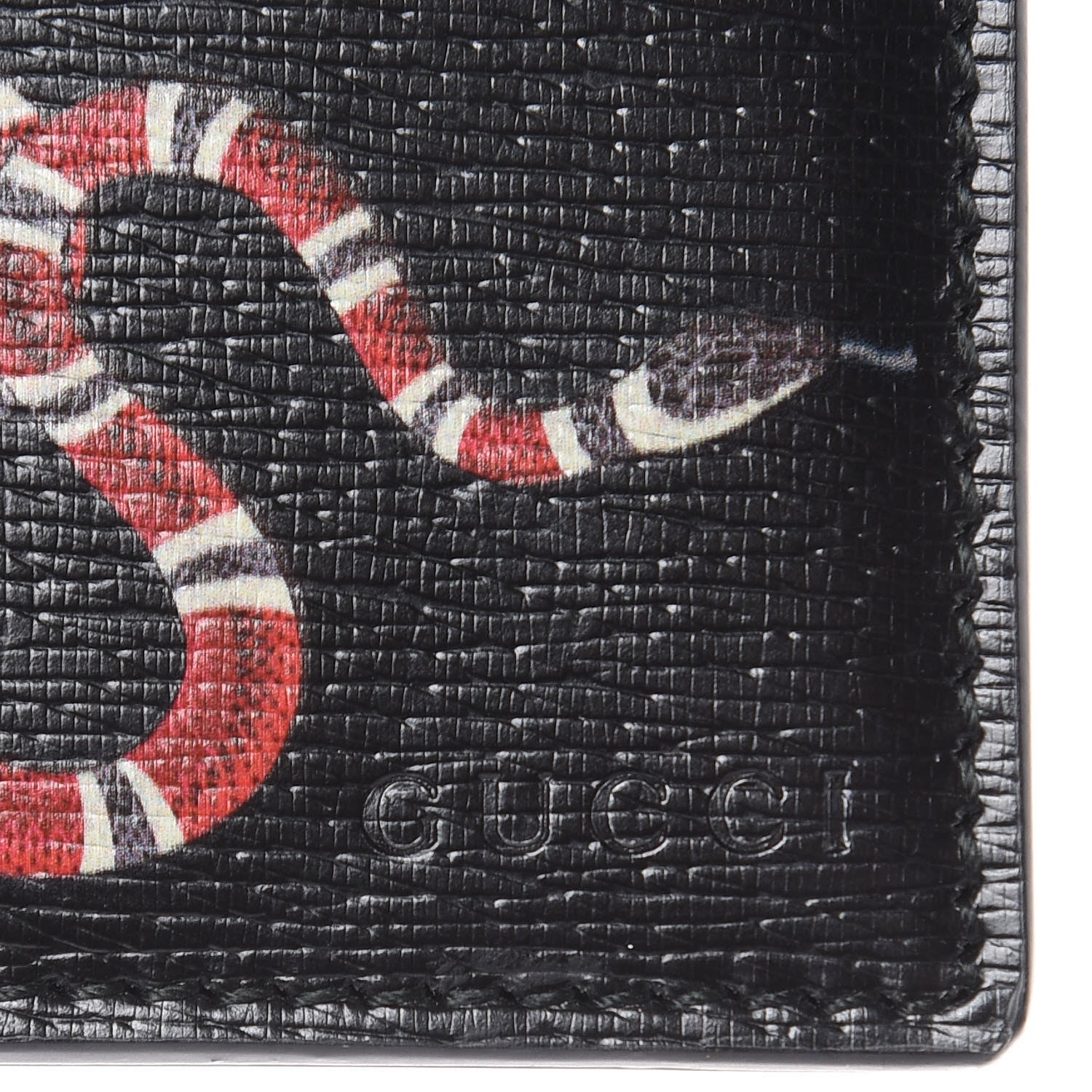 Gucci Calfskin Kingsnake Card Holder Black 7 of 8