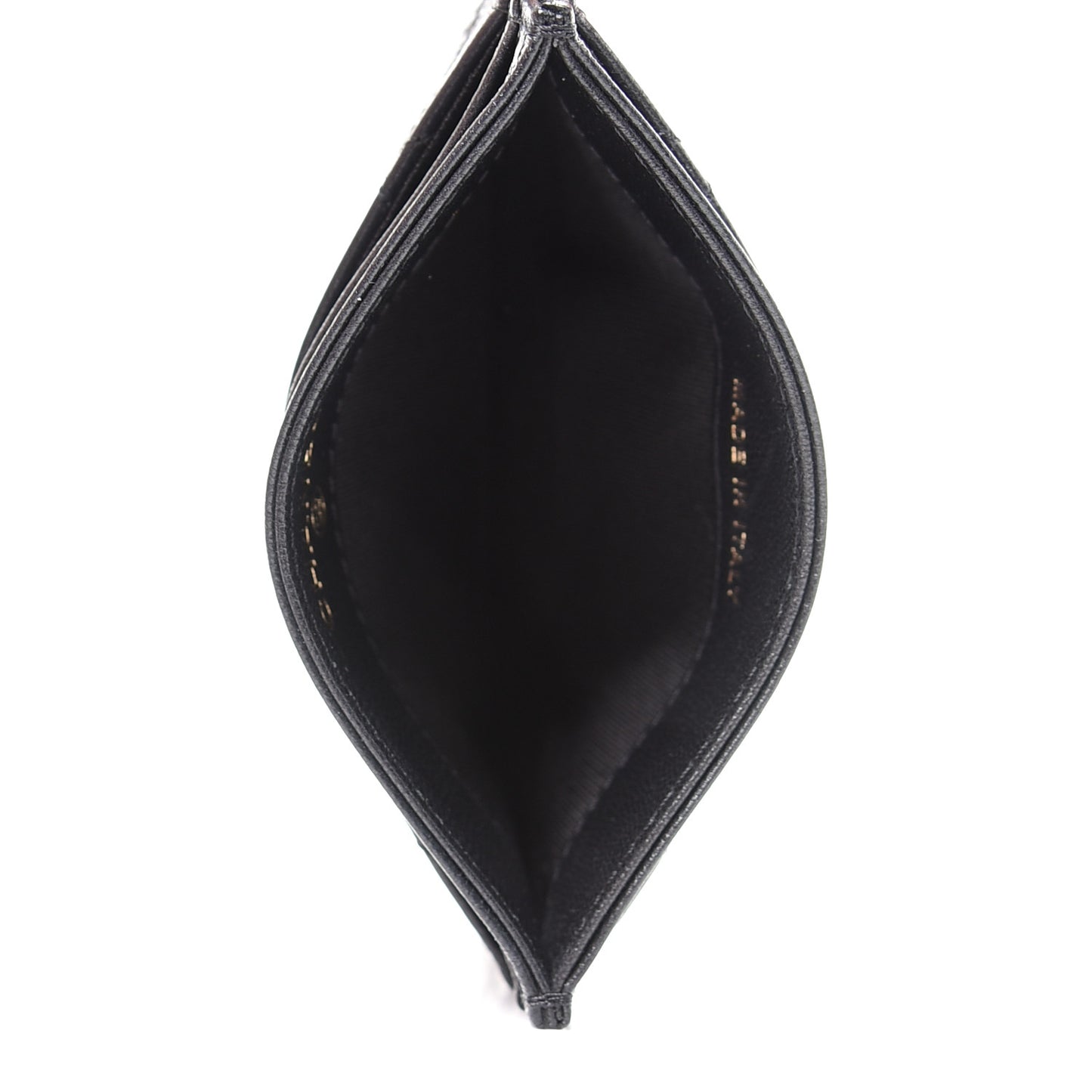 Lambskin Quilted Brilliant Card Holder Black