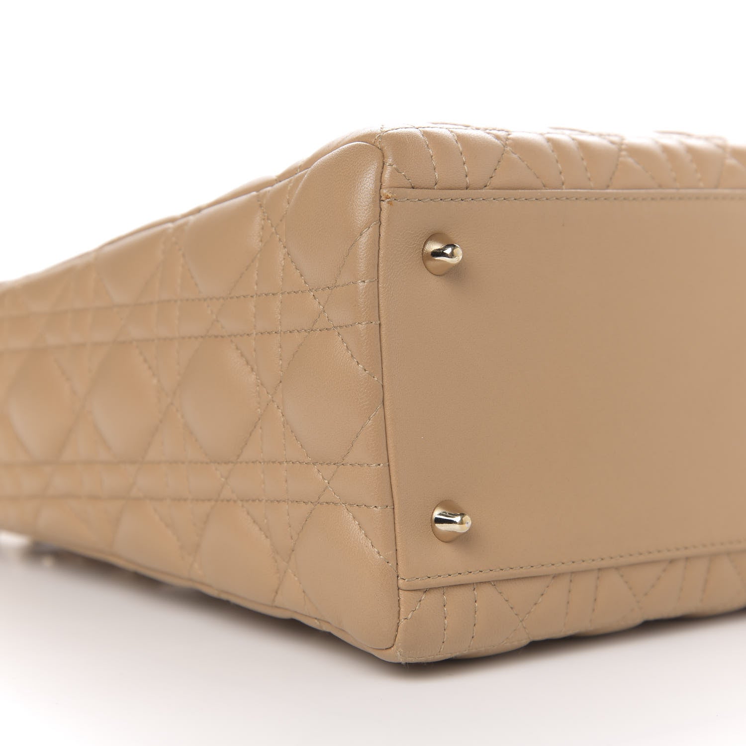 Christian Dior Lambskin Cannage Medium Lady Dior Beige 15 of 18